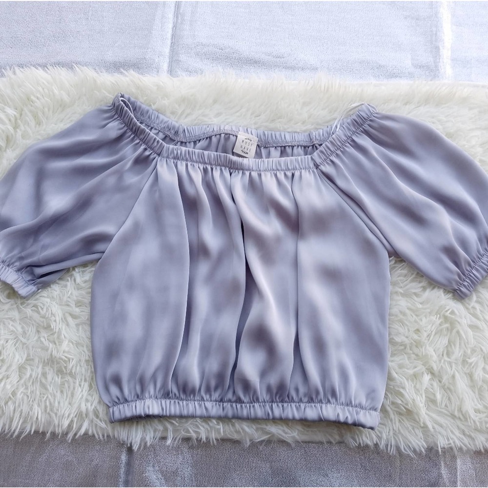 Must Have Off Shoulder Silver Crop Top - Picture 6 of 8